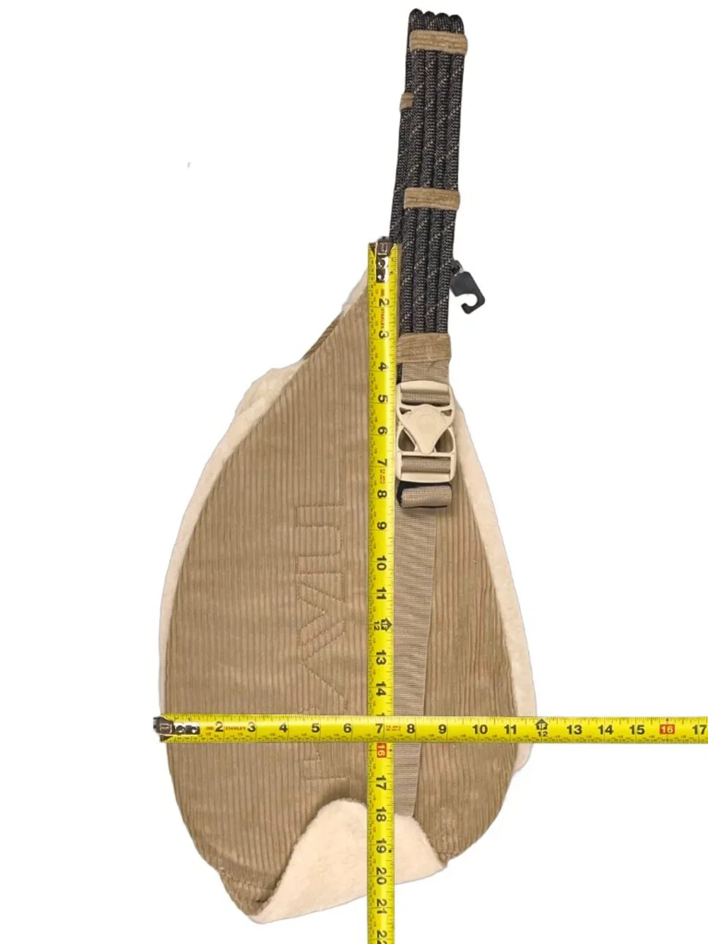 KAVU Rope Snug Bag Pebble Beach Sherpa Corduroy Sling Backpack Crossbody NWT